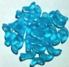 30 14mm Matte Aqua Angel Wing Beads